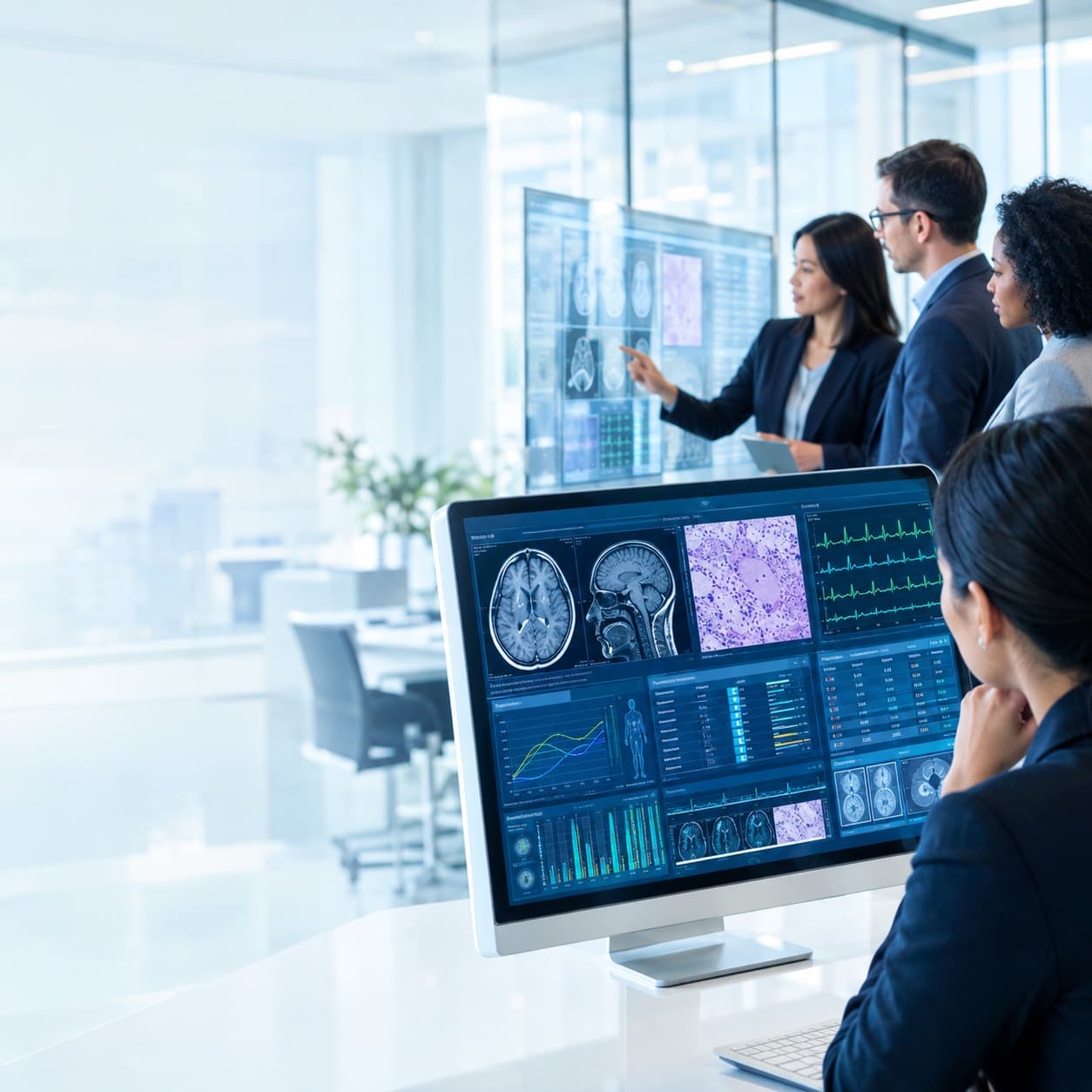 A VedX Clinical team reviewing a clinical development overview and vendor oversight plan